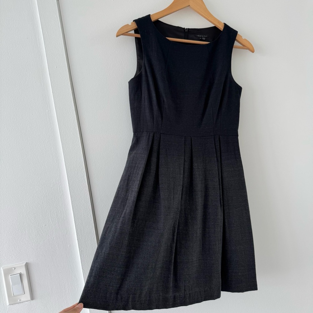 Theory Dark Grey Wool Blend Dress